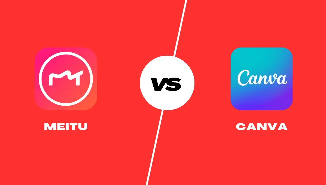 Meitu vs Canva with logos