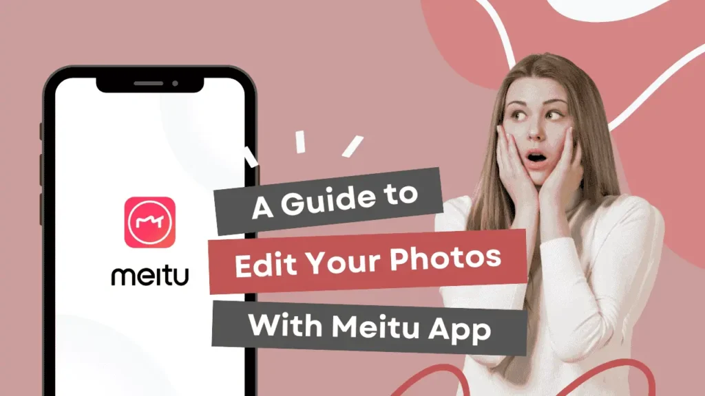 Meitu mobile app with text